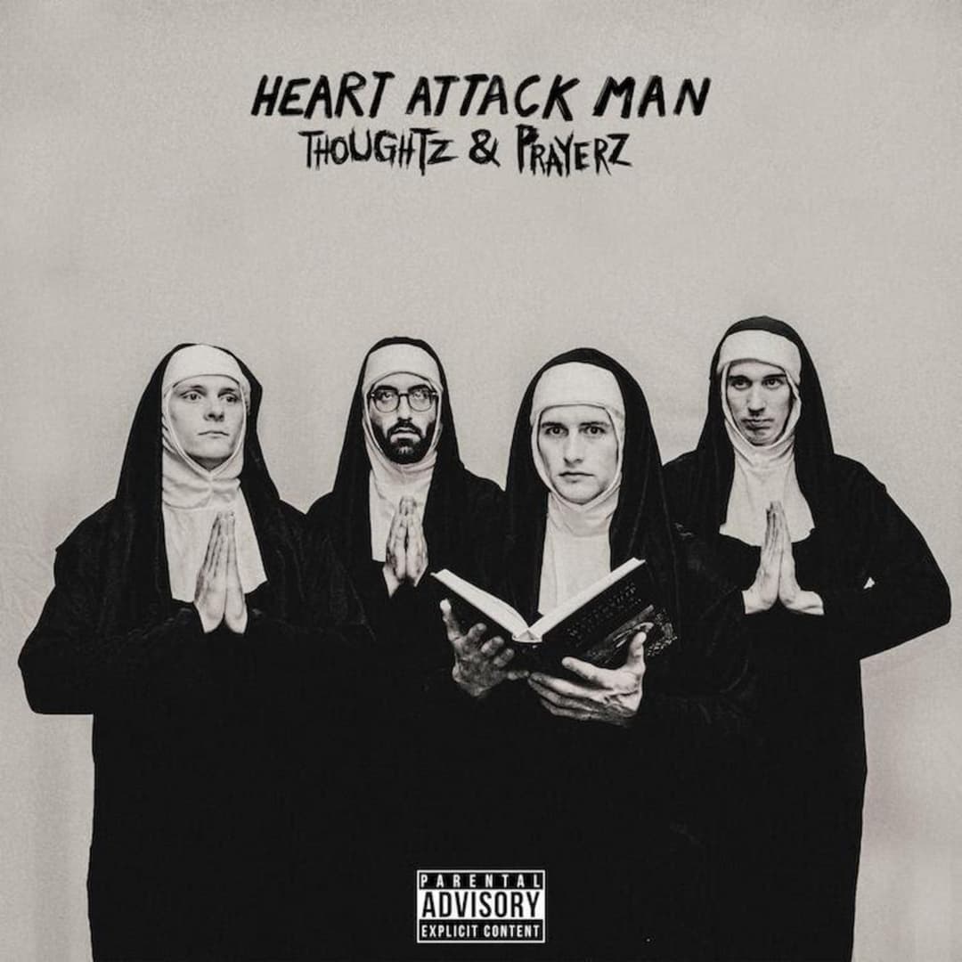 Thoughtz & Prayerz by Heart Attack Man album cover art - Pop Punk, 90s Alt Rock, Emo, Punk Rock